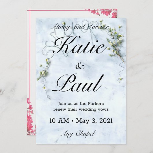 グリーンエレガントバラ結婚式招待状 招待状 (正面/裏面)