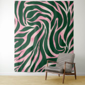 グリーンエレガントバラ金ゴールドグリッターゼブラ タペストリー (インサイチュ)