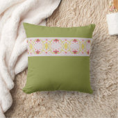 グリーンエレガントピンクとサンゴ クッション (ブランケット)