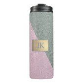 グリーンエレガントピンクレザーモノグラム タンブラー (正面)