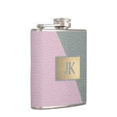グリーンエレガントピンクレザーモノグラム フラスク (右)