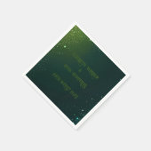 グリーンエレガントピンク&ブルーススパークルデザイン スタンダードカクテルナプキン (角)