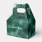 グリーンエレガントフェイクグリッターとフォイル結婚ズ フェイバーボックス (裏面サイド)