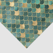 グリーンエレガントフォイルグラデーションと金ゴールドマーメイドはかりで測 薄葉紙 (詳細)