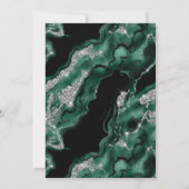 グリーンエレガントフォイル&シルバーグリッターアゲート結婚ズ 招待状 (裏面)