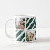 グリーンエレガントフォトコラージュクリスマスホリデー コーヒーマグカップ (左)