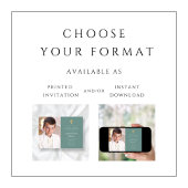 グリーンエレガントフォトボーイ第1聖餐式 招待状