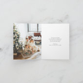 グリーンエレガントフォトメリークリスマスフォールディング シーズンカード (内部)