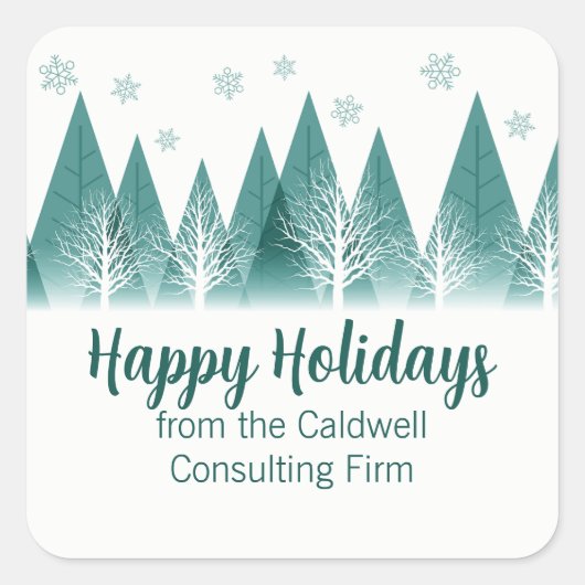 グリーンエレガントフォレカスタムスト会社ハッピーホリデー スクエアシール (正面)