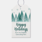 グリーンエレガントフォレカスタムスト会社ホリデーパーティー ギフトタグ (正面)