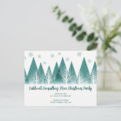 グリーンエレガントフォレカスタムスト会社ホリデーパーティー ポストカード (スタンド正面)