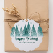 グリーンエレガントフォレストカスタムクリスマス会社ギフト オーナメントカード
