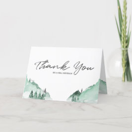 グリーンエレガントフォレストマウンテンシンプルズ サンキューカード