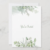 グリーンエレガントフラワーセーブザデートウェディング招待状 招待状 (裏面)