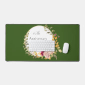 グリーンエレガントフラワーリース25thア結婚ニフ デスクマット (キーボード&マウス)