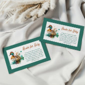 グリーンエレガントフレームのマラードアヒル赤ちゃんシャワーゲーム エンクロージャーカード