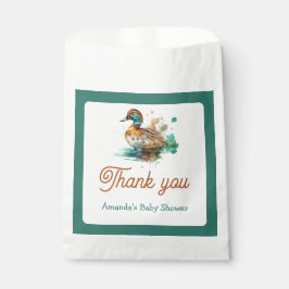 グリーンエレガントフレームのマラードアヒル赤ちゃんシャワー フェイバーバッグ