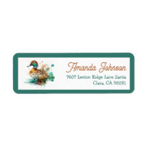 グリーンエレガントフレームのマラードアヒル赤ちゃんシャワー