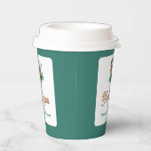 グリーンエレガントフレームのマラードアヒル赤ちゃんシャワー 紙コップ (右)