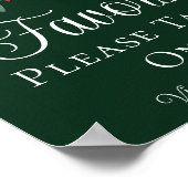 グリーンエレガントフローラクリスマス結婚式の引き出物 ポスター (角)