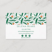 グリーンエレガントフローラデザイン | シック&モダン 名刺 (裏面)