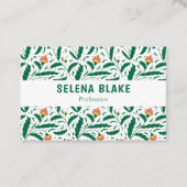 グリーンエレガントフローラデザイン | シック&モダン 名刺 (正面)