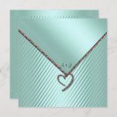 グリーンエレガントフローラトリム結婚式招待状 招待状 (正面/裏面)