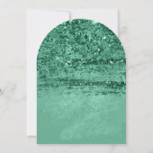 グリーンエレガントフローラビクトリアンブライダルシャワーアーチ 招待状 (裏面)