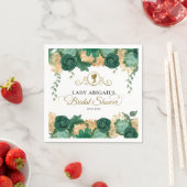 グリーンエレガントフローラビクトリアンブライダルシャワー スタンダードカクテルナプキン (インサイチュ)