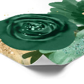 グリーンエレガントフローラビクトリアンブライダルシャワー ポスター (角)