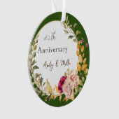 グリーンエレガントフローラリース25結婚th's Gift オーナメント (正面)