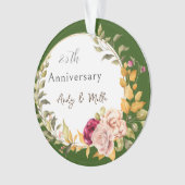 グリーンエレガントフローラリース25結婚th's Gift オーナメント (正面)