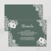 グリーンエレガントフローラレー結婚ス詳細 エンクロージャーカード (正面/裏面)
