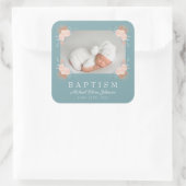 グリーンエレガントフローラ写真バプテスマ スクエアシール (バッグ)