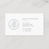 グリーンエレガントフローラ美しいロゴ 名刺 (裏面)