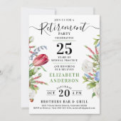 グリーンエレガントフローラ退職お祝いパーティー 招待状 (正面)