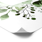 グリーンエレガントフローラ退職パーティー歓迎サイン ポスター (角)