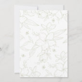 グリーンエレガントフローラ34歳の誕生日招待状 招待状 (裏面)