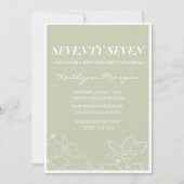 グリーンエレガントフローラ77歳の誕生日招待状 招待状 (正面)