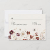 グリーンエレガントフローラQRコードアーチウェディングRSVP 出欠カード (裏面)