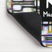 グリーンエレガントブラックスクエアモダントレンディーモノグラム マウスパッド (コーナー)