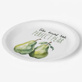 グリーンエレガントブランチパーフェクト梨ブライダルシャワー ペーパープレート (アングル)