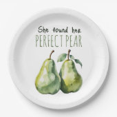 グリーンエレガントブランチパーフェクト梨ブライダルシャワー ペーパープレート (正面)