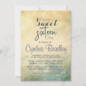 グリーンエレガントベージュSweet sixteen誕生会 招待状 (正面)