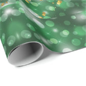 グリーンエレガントホリデースノーフレークスクリスマス ラッピングペーパー (ロールコーナー)