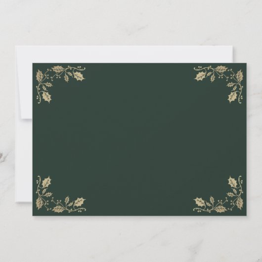 グリーンエレガントホリーベルズクリスマスホリデーパーティー 招待状 (裏面)