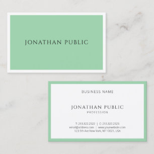 グリーンエレガントホワイトシンプルテンプレートトレンディーモダン 名刺