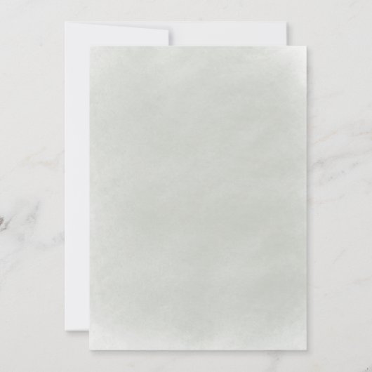 グリーンエレガントホワイトフローラ金ゴールドライト婚約 招待状 (裏面)