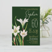 グリーンエレガントホワイトリリー60th植物学フローラ 招待状 (スタンド正面)