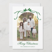 グリーンエレガントボウのクリスマス4写真 シーズンカード (正面)